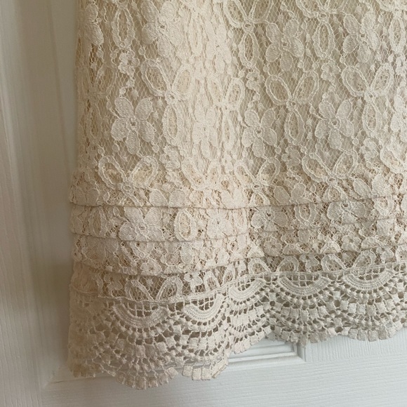 Ivory Lace Boho Dress-Vintage Inspired-Sleeveless - Picture 4 of 7